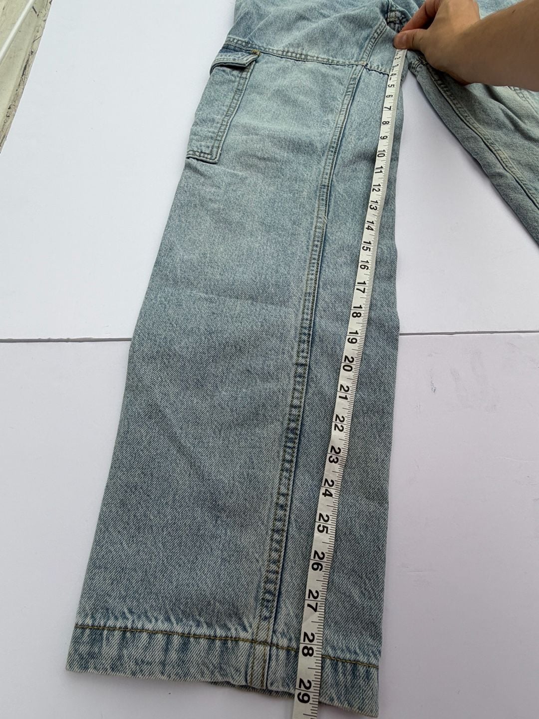 Aeropostale Denim Cargo Jeans Size XS Light Wash 8