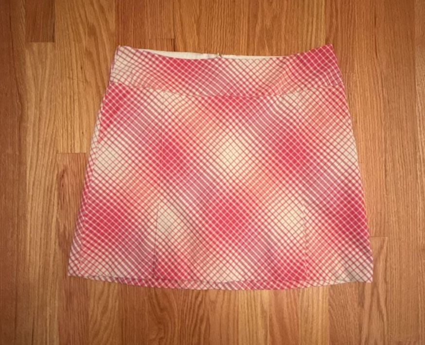 Nike Golf Skort Size 8 Pink Plaid Dri-FIT Athletic Tennis Skirt 2