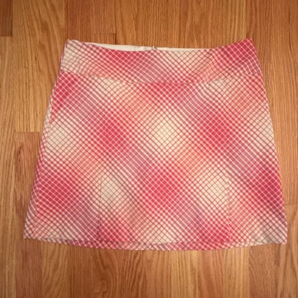 Nike Golf Skort Size 8 Pink Plaid Dri-FIT Athletic Tennis Skirt