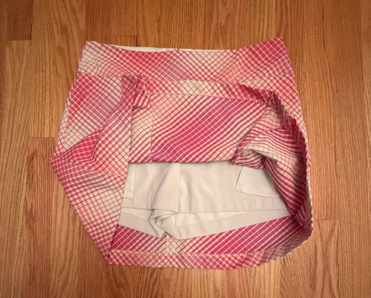 Nike Golf Skort Size 8 Pink Plaid Dri-FIT Athletic Tennis Skirt 3