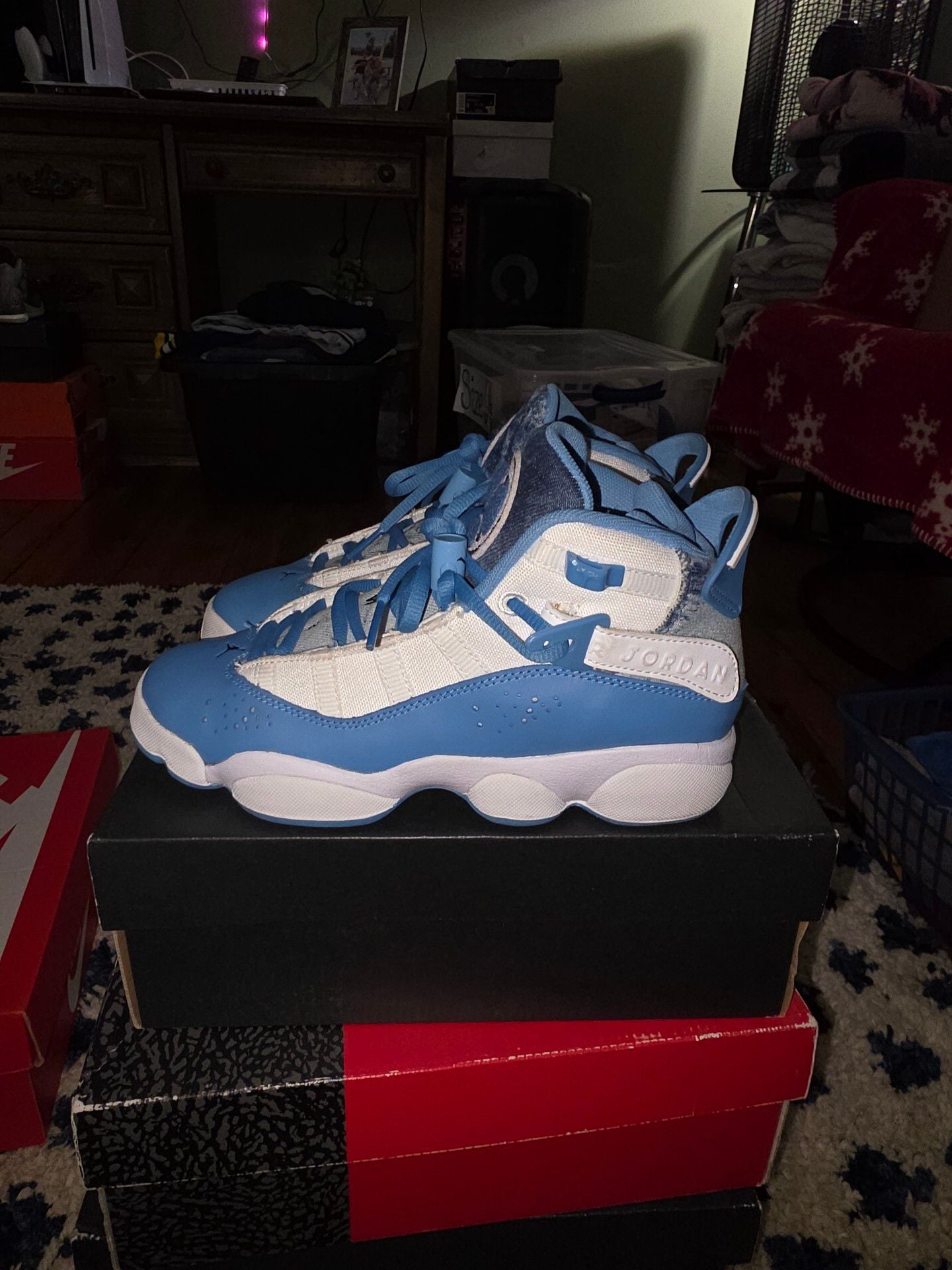 Jordan 6 Rings Denim White Dutch Blue Sneakers Shoes 6