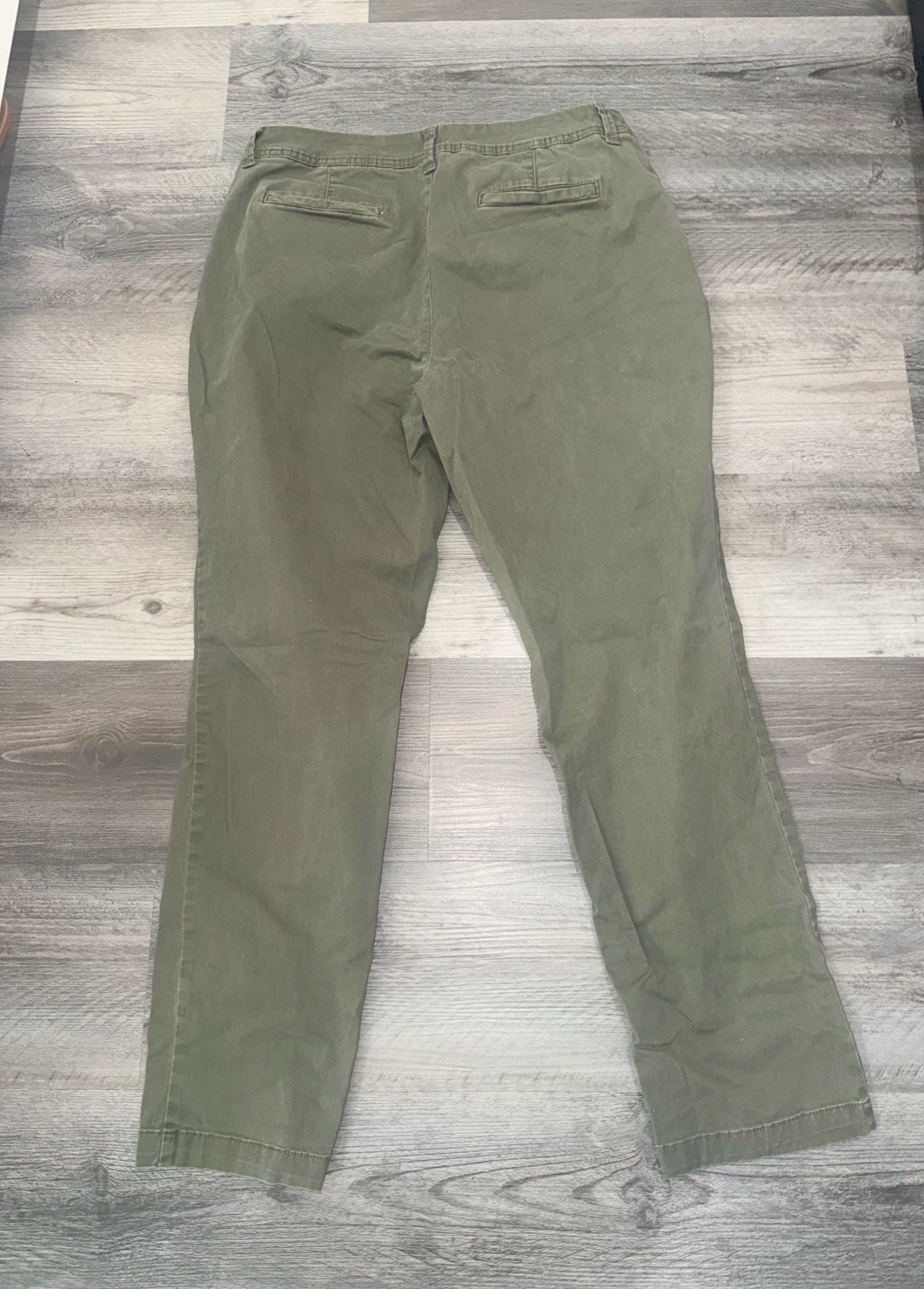 A New Day Chino Pants Size 12 Green Stretch Cotton 3