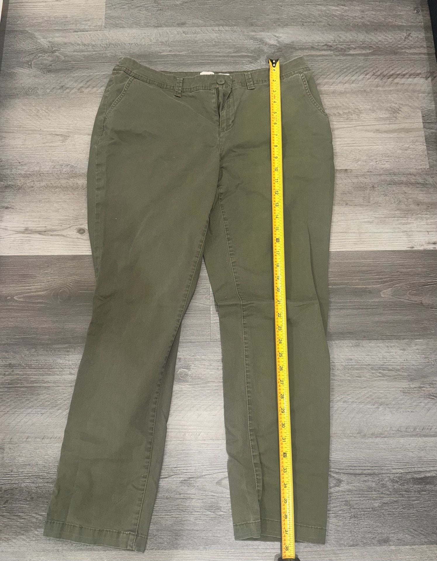 A New Day Chino Pants Size 12 Green Stretch Cotton 5