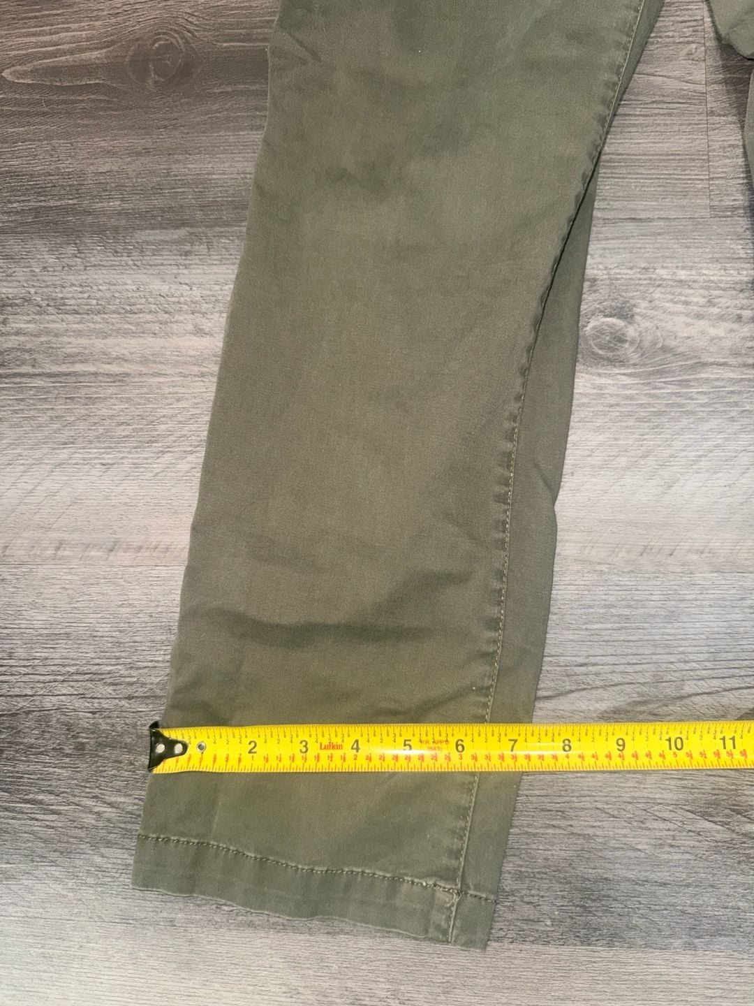A New Day Chino Pants Size 12 Green Stretch Cotton 6