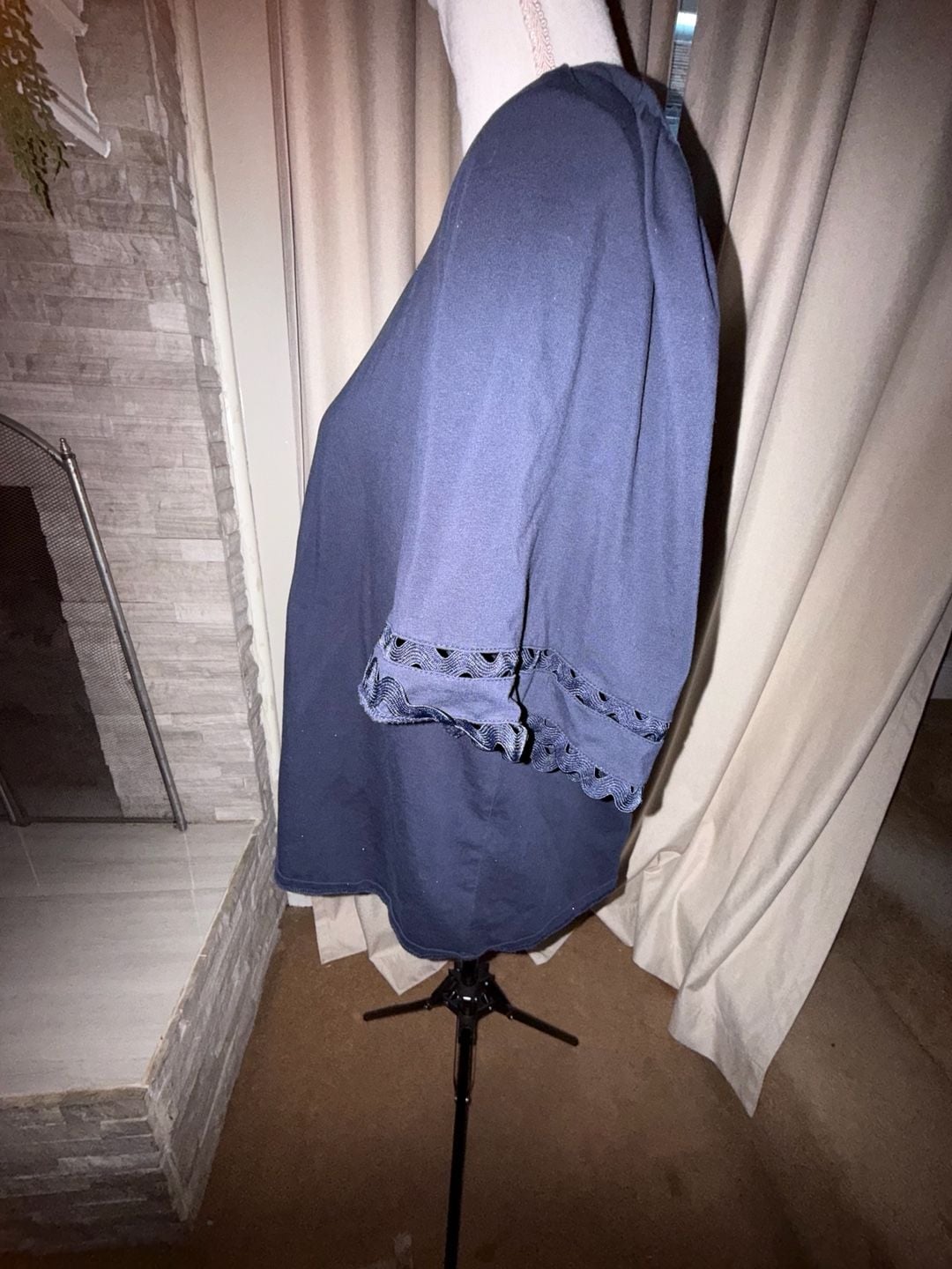 Chico's Blue Lace Trim Tee Size 3 XL 3
