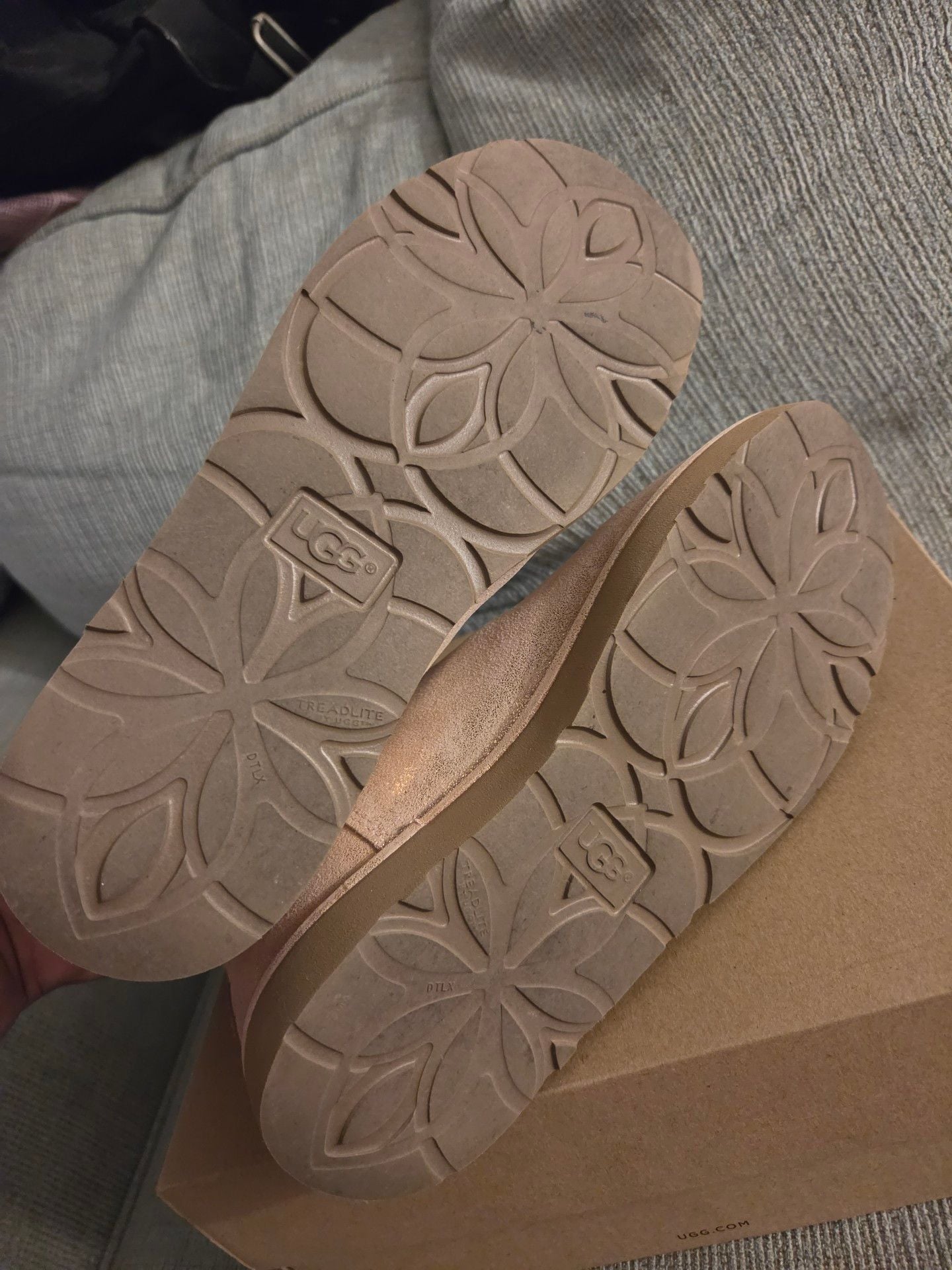 UGG Classic Abree Mini II Stardust Metallic Rose Gold Boots 6