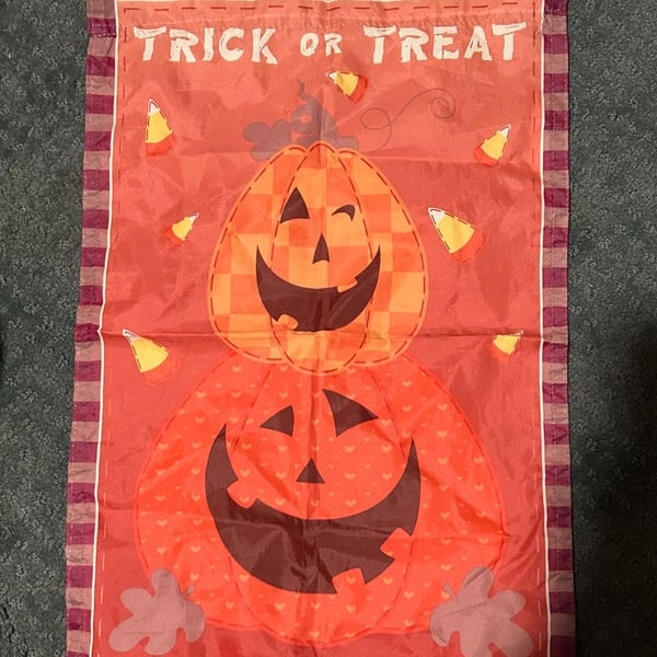 Trick Or Treat Jack-O-Lantern Garden Applique Flag