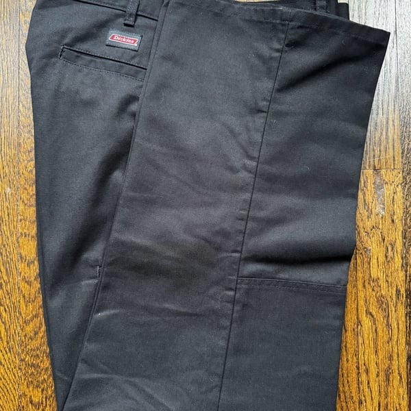 PANTS Dickies 34.5x29.5 Black Double Knee Work Pants TWILL UTILITY
