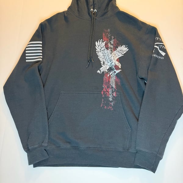 Grunt Style Hoodie Size Medium Black Eagle US 1776 American Flag