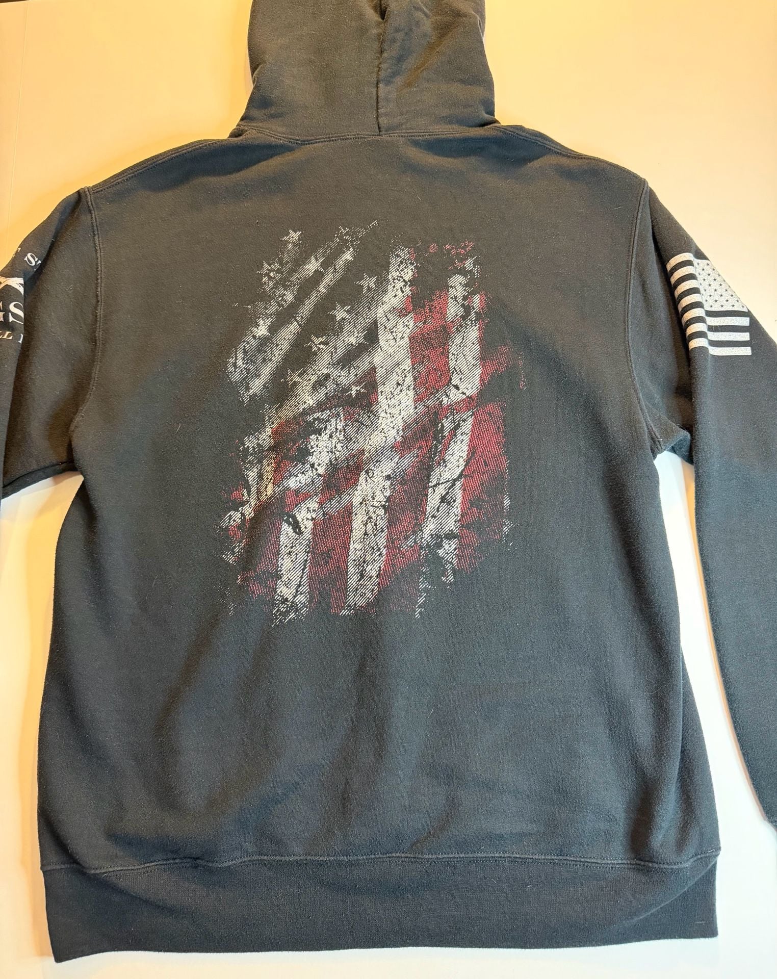 Grunt Style Hoodie Size Medium Black Eagle US 1776 American Flag 8