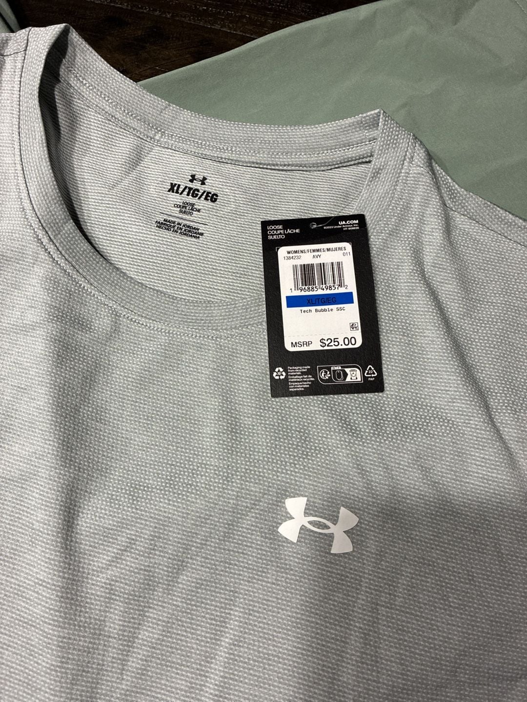 NEW Under Armour Tech Bubble SSC Size XL Gray Short Sleeve Shirt And Size L Pants Set 3