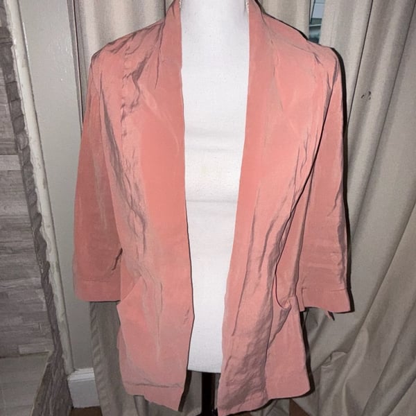 Lauren Conrad Blazer Size XS Pink Open Front Rayon 3/4 Sleeve