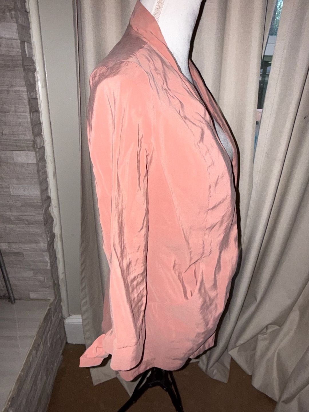 Lauren Conrad Blazer Size XS Pink Open Front Rayon 3/4 Sleeve 3