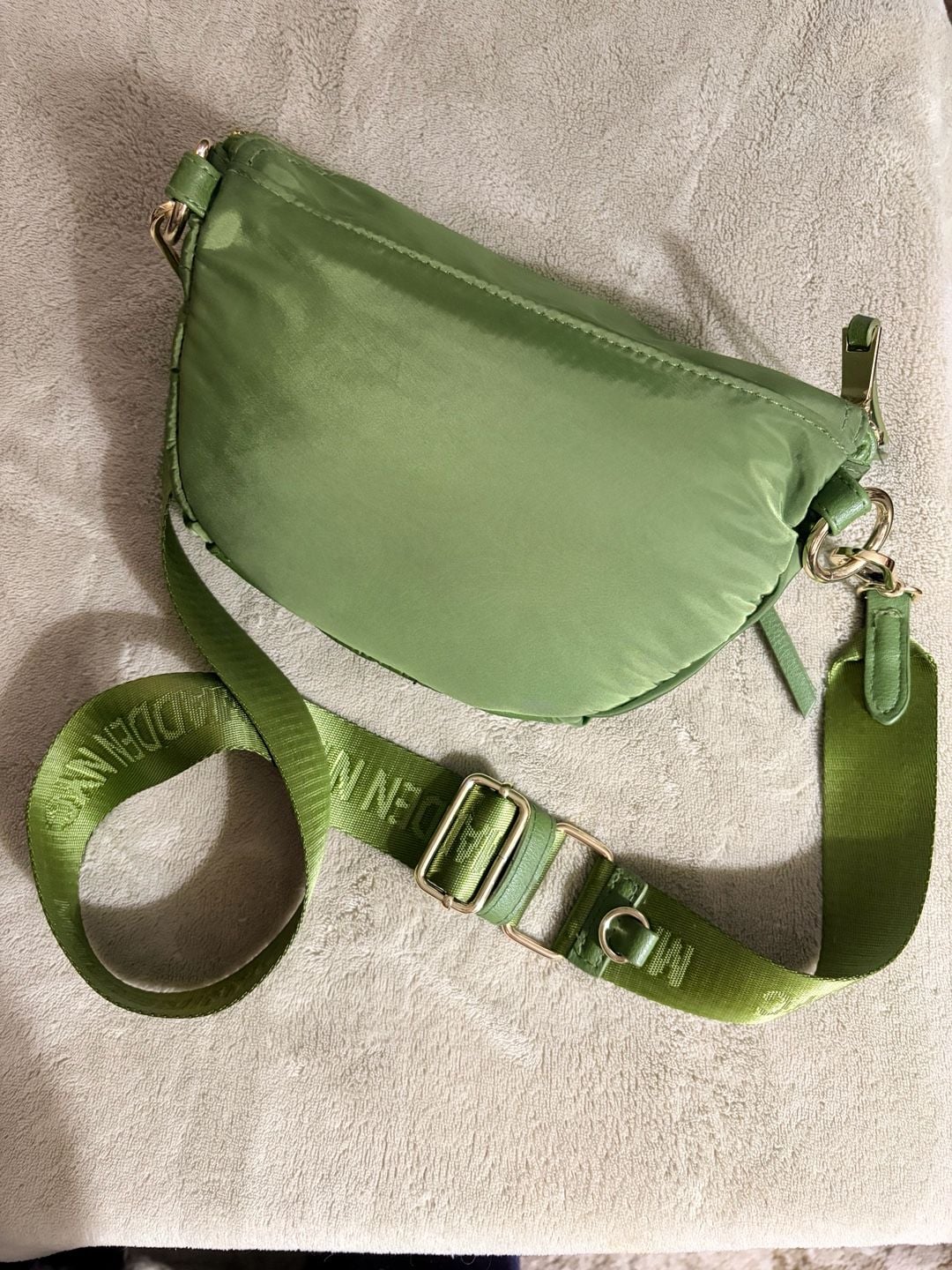 Madden NYC Multi Zipper Fanny Pack Crossbody Olive Green Nylon 4
