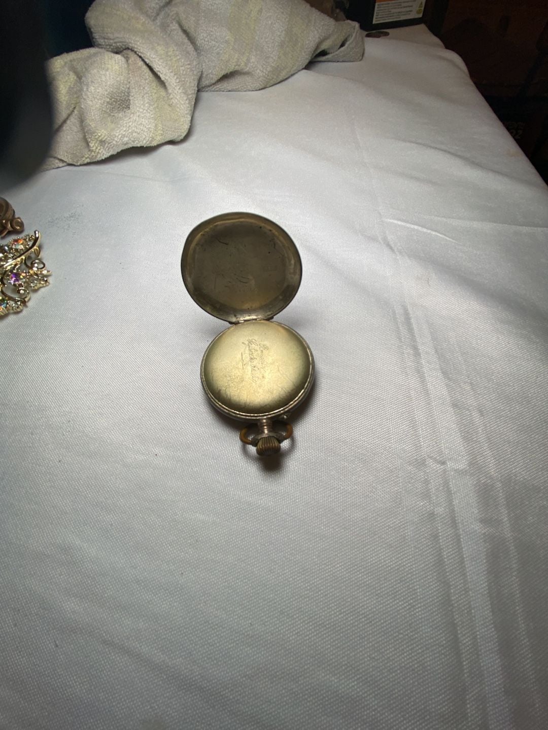 Antique Engraved Mechanical Pocket Watch 3