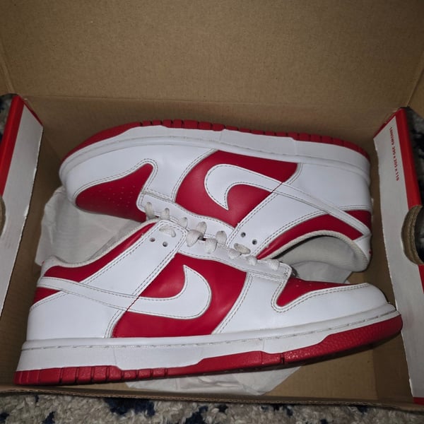 Nike Dunk Low Retro Championship Red University Red White Sneakers