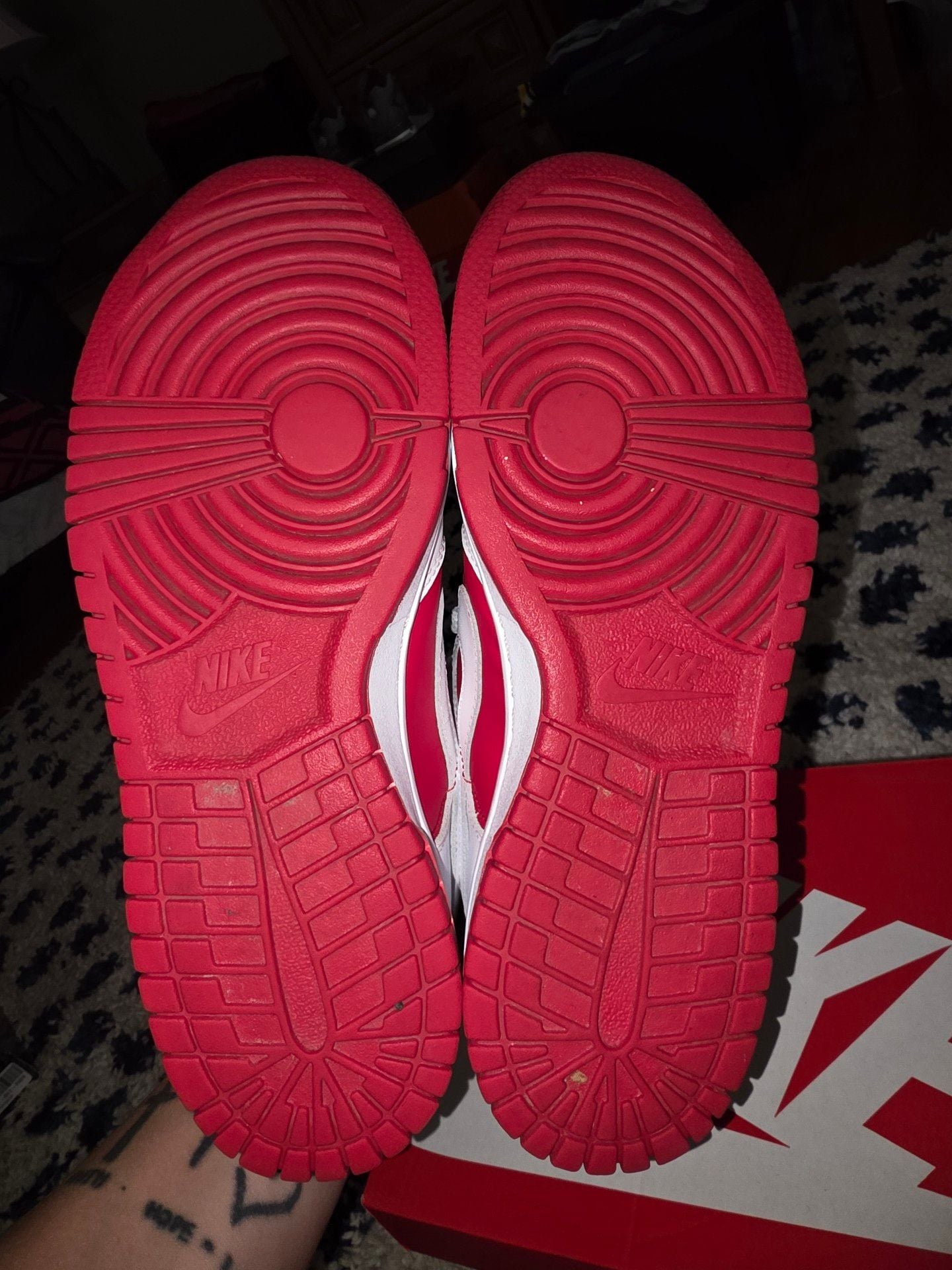 Nike Dunk Low Retro Championship Red University Red White Sneakers 9