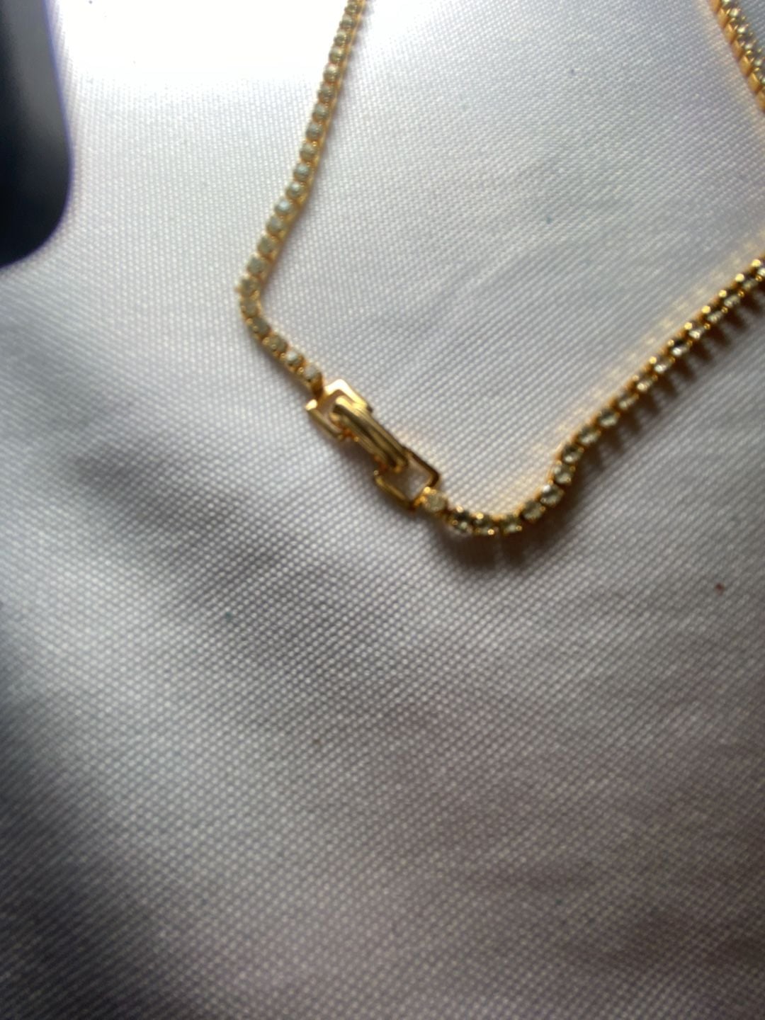 Gold Tone Rhinestone Tennis Necklace 3