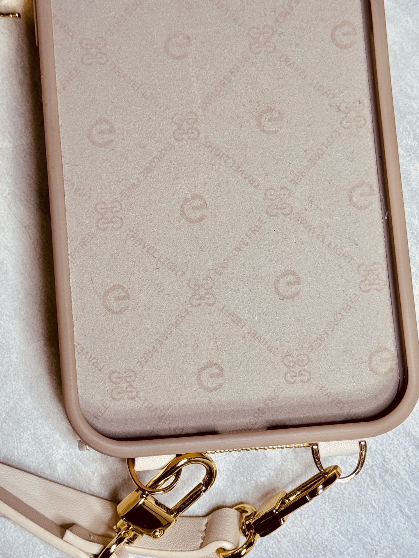 ZVE Crossbody Wallet iPhone 14 Pro Max Case Beige Quilted Leather with Strap 6