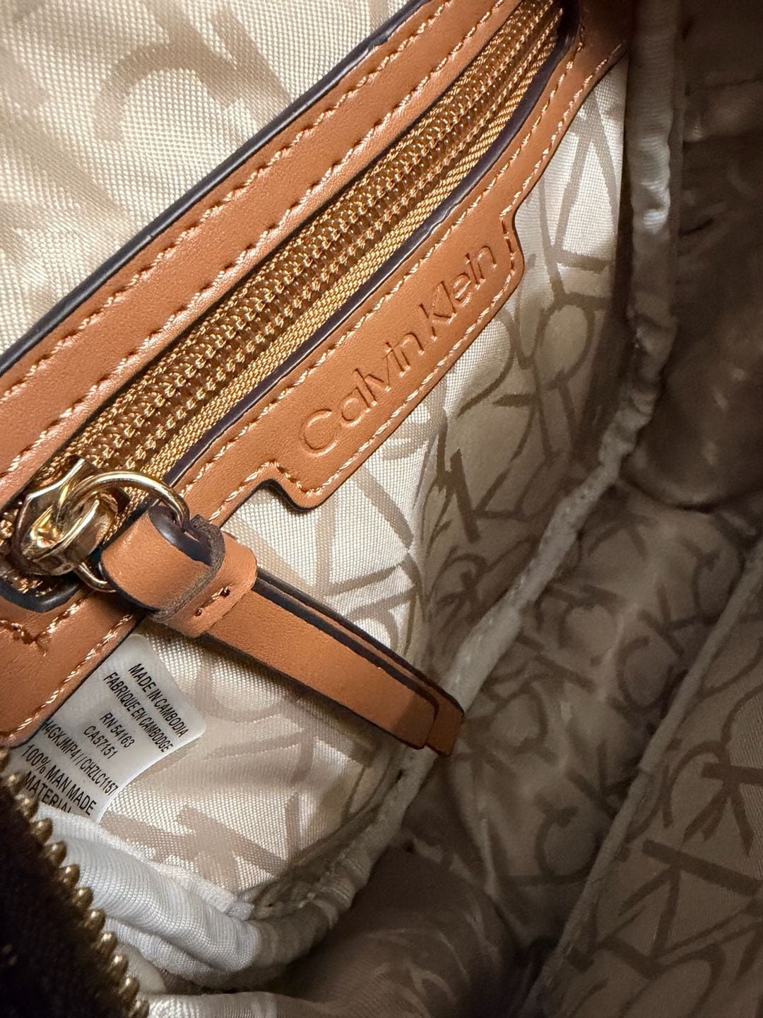 Calvin Klein Monogram Sling Backpack Brown Logo 9