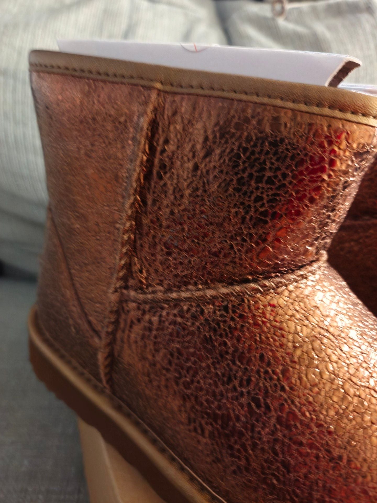 UGG Classic Mini Metallic Sparkle Size 7 Bronze Boots 3