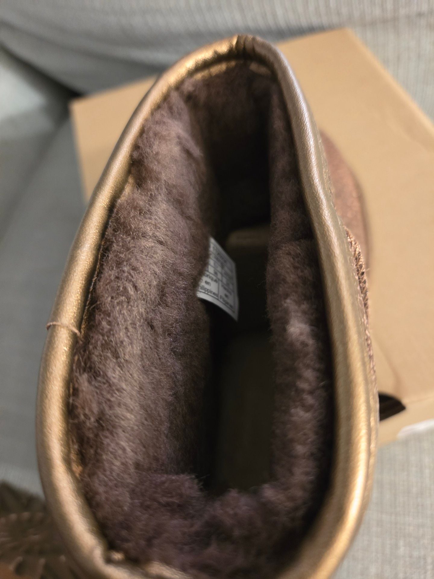 UGG Classic Mini Metallic Sparkle Size 7 Bronze Boots 6