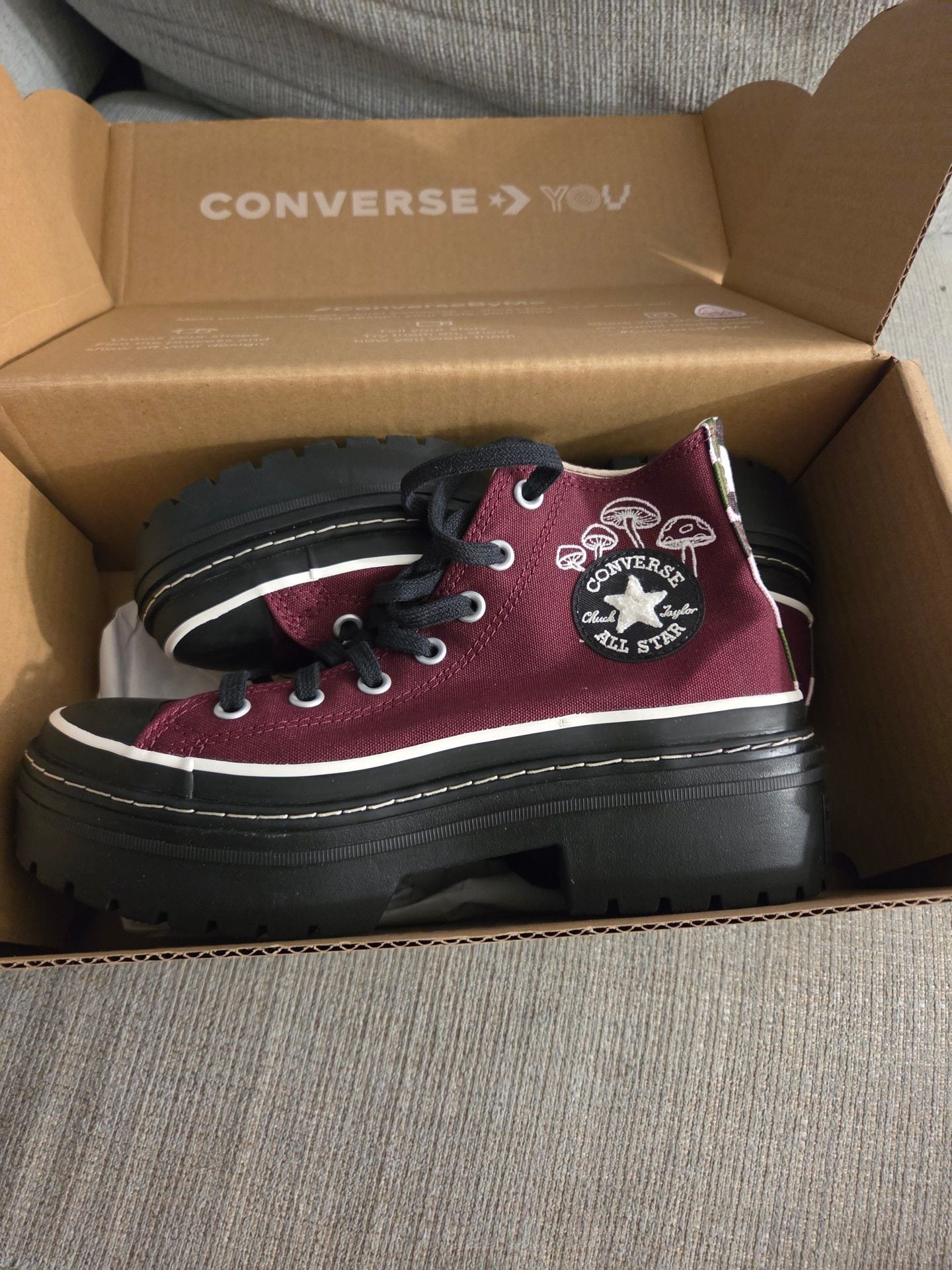 Converse Chuck Taylor All Star Hike Platform Bordeaux Mushroom 9