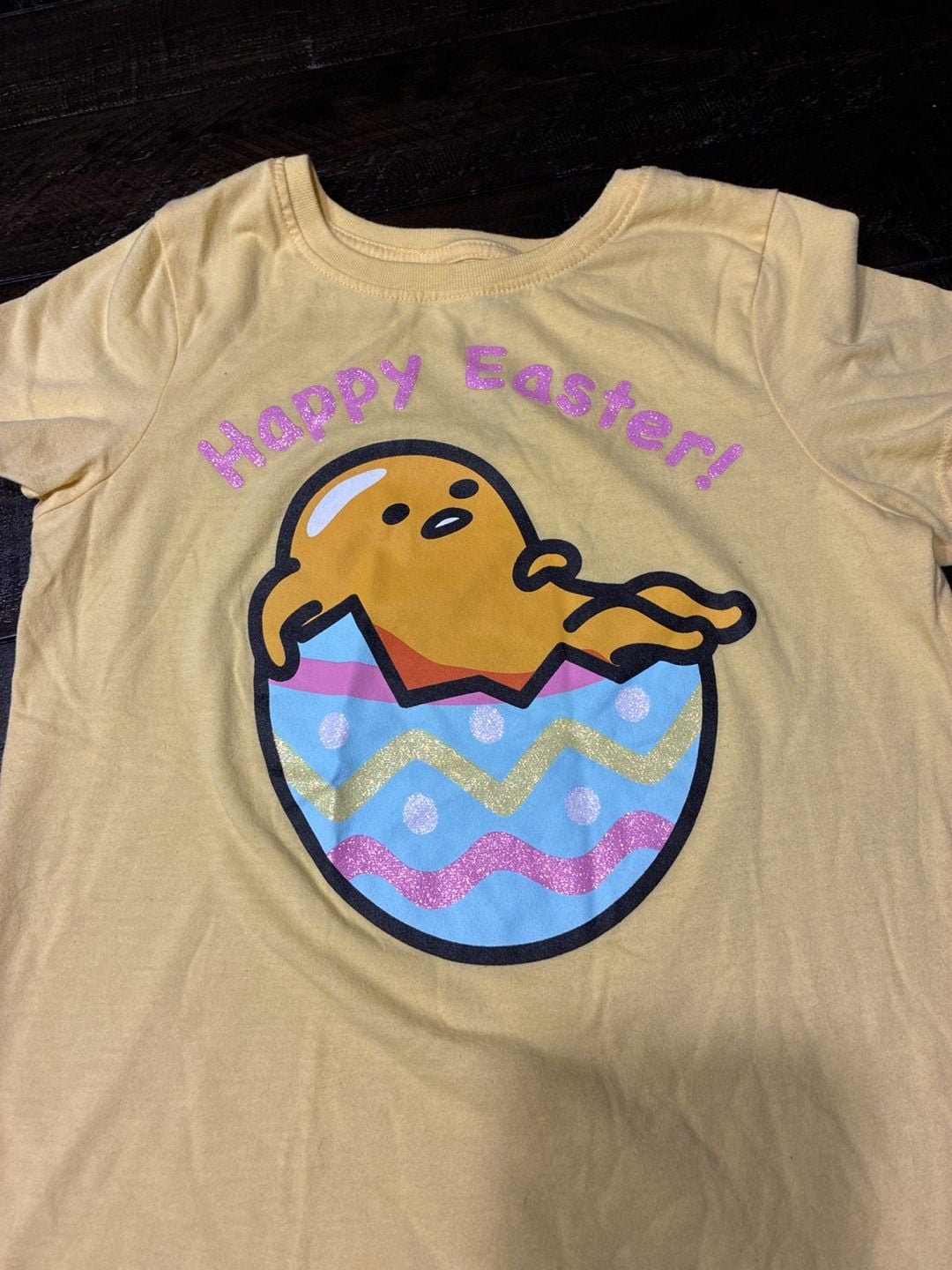 Jumping Beans Gudetama Happy Easter T-Shirt Size 10 Yellow 3