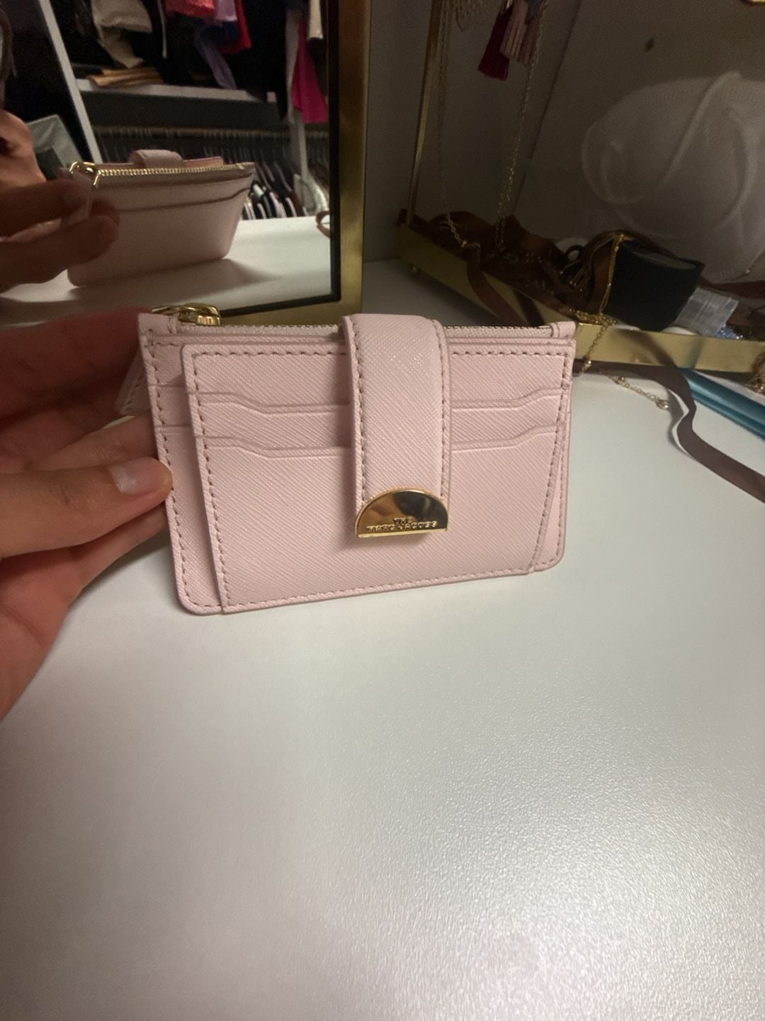 The Marc Jacobs The Softshot Top Zip Card Holder Pink Leather 2