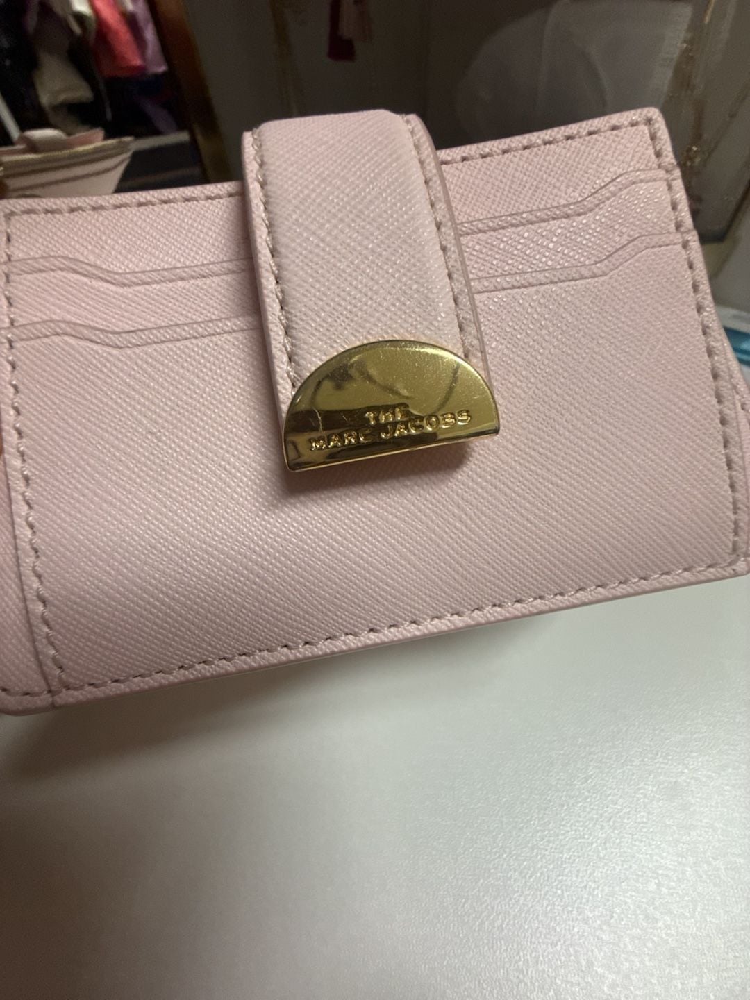 The Marc Jacobs The Softshot Top Zip Card Holder Pink Leather 3