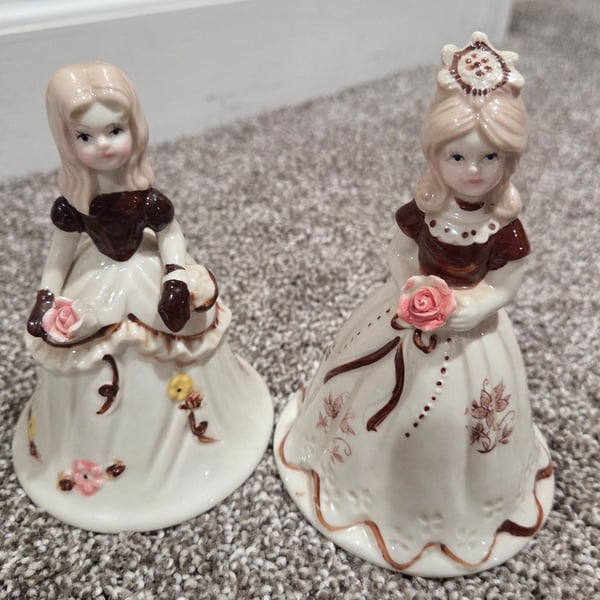 Brinn's Porcelain Girl Bells Set Vintage Floral Ball Gown