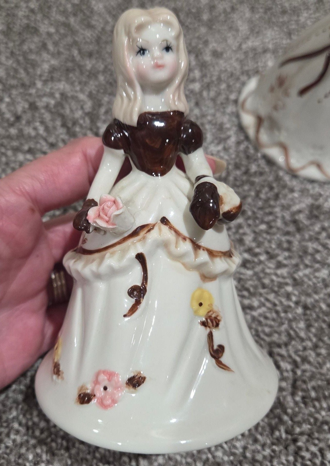Brinn's Porcelain Girl Bells Set Vintage Floral Ball Gown 2