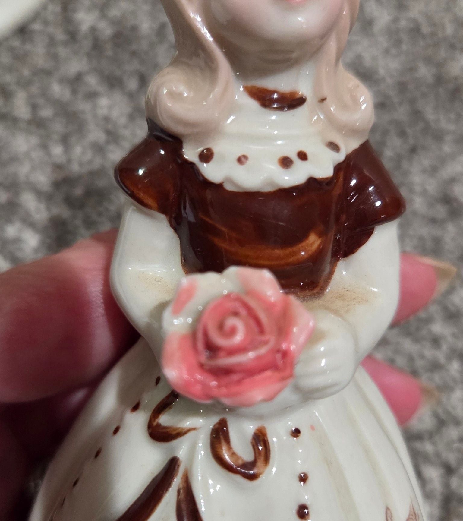 Brinn's Porcelain Girl Bells Set Vintage Floral Ball Gown 7