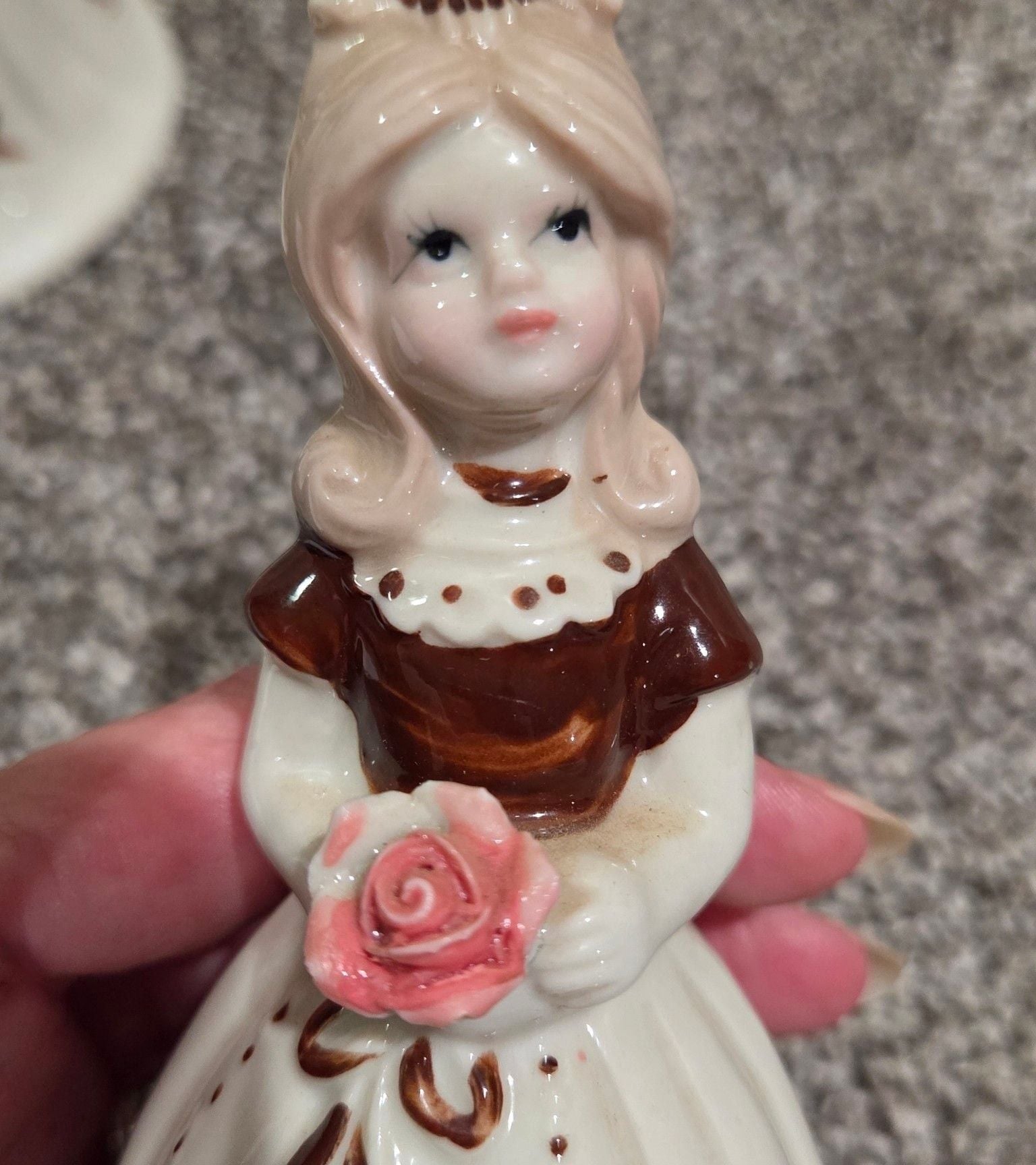 Brinn's Porcelain Girl Bells Set Vintage Floral Ball Gown 6