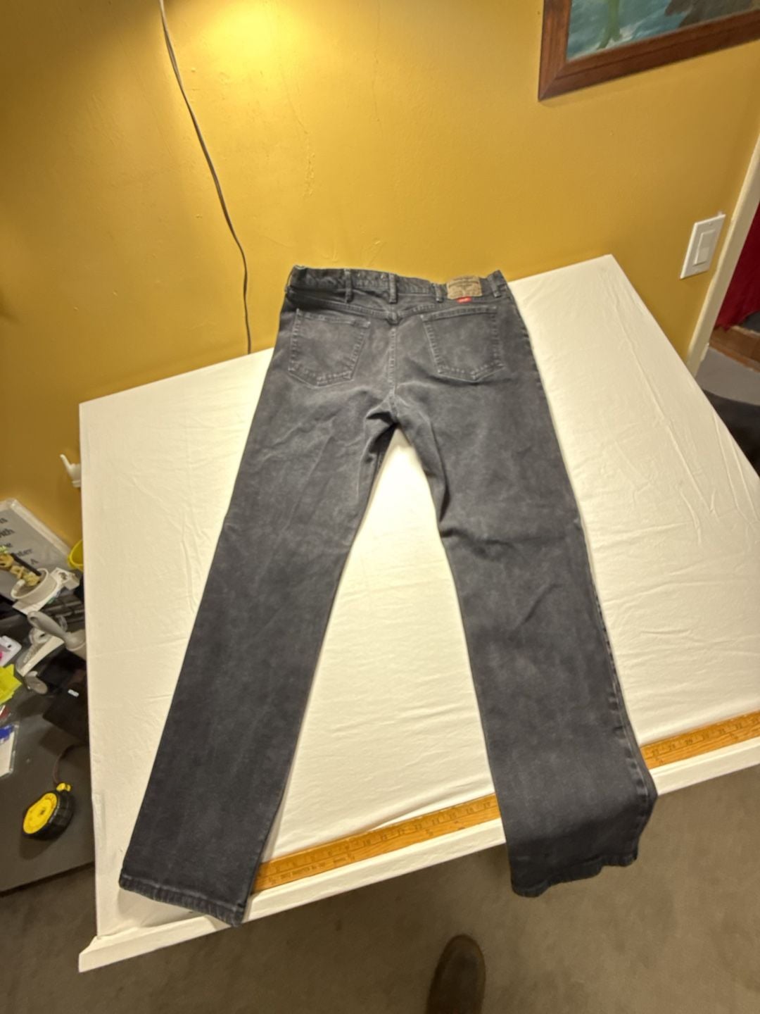 Wrangler Regular Fit Jeans Size 38x32 Black Denim 9