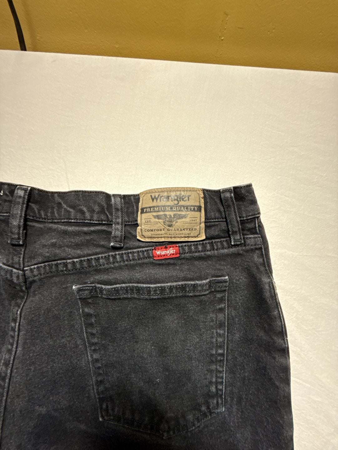 Wrangler Regular Fit Jeans Size 38x32 Black Denim 10