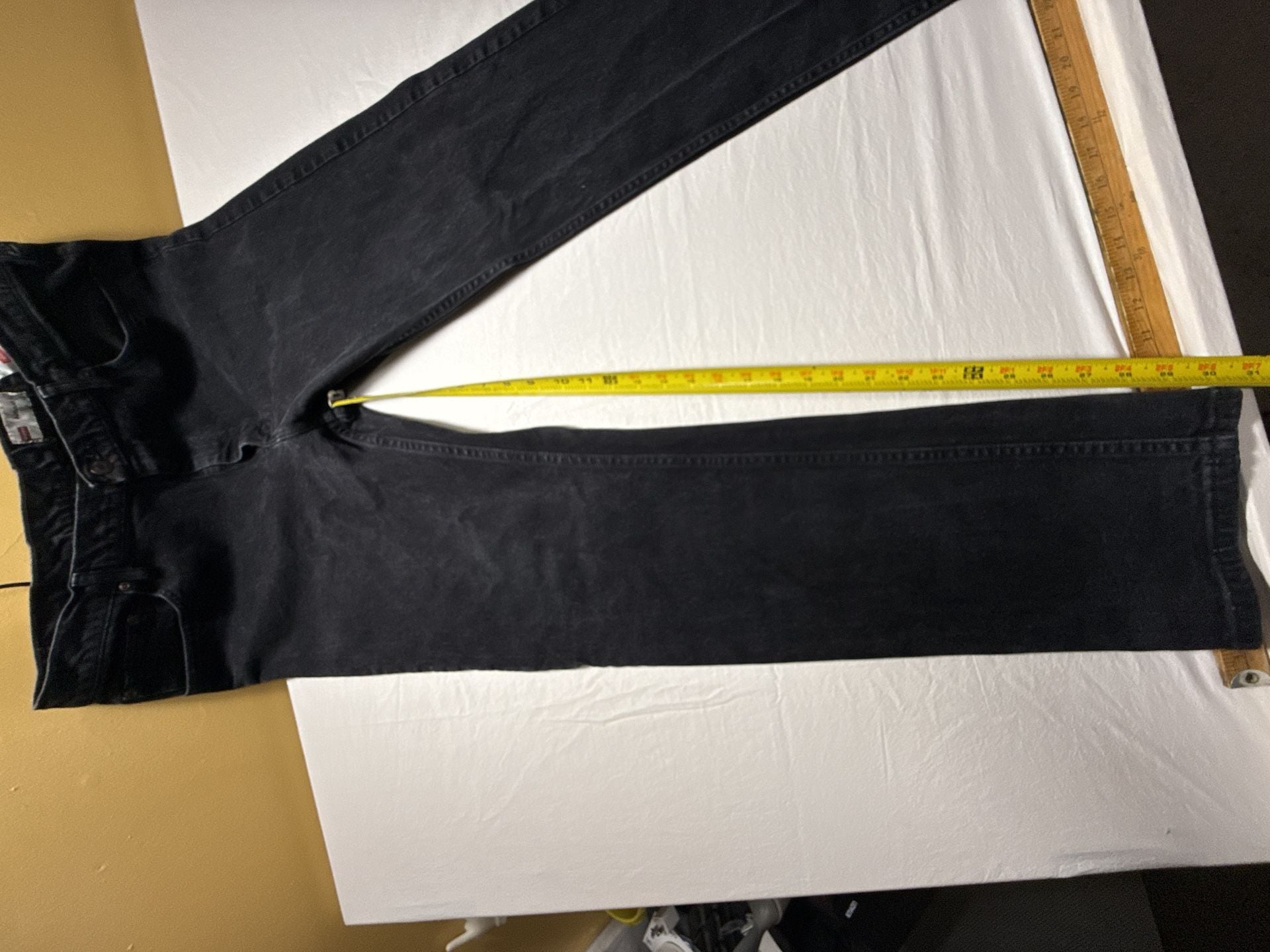 Wrangler Regular Fit Jeans Size 38x32 Black Denim 8