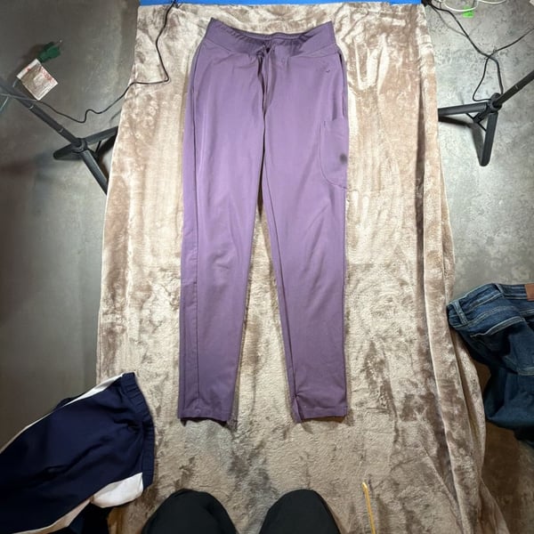 Mandala Scrub Small Pants Purple Stretch Pocket Jogger