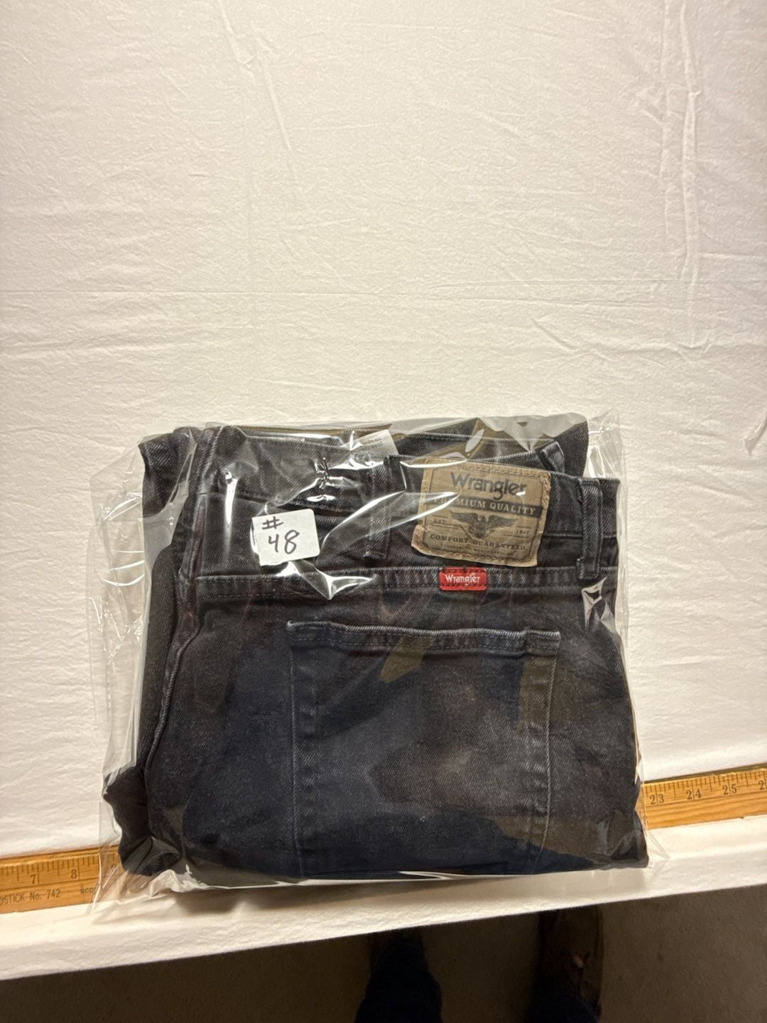 Wrangler Regular Fit Jeans Size 38x32 Black Denim 11
