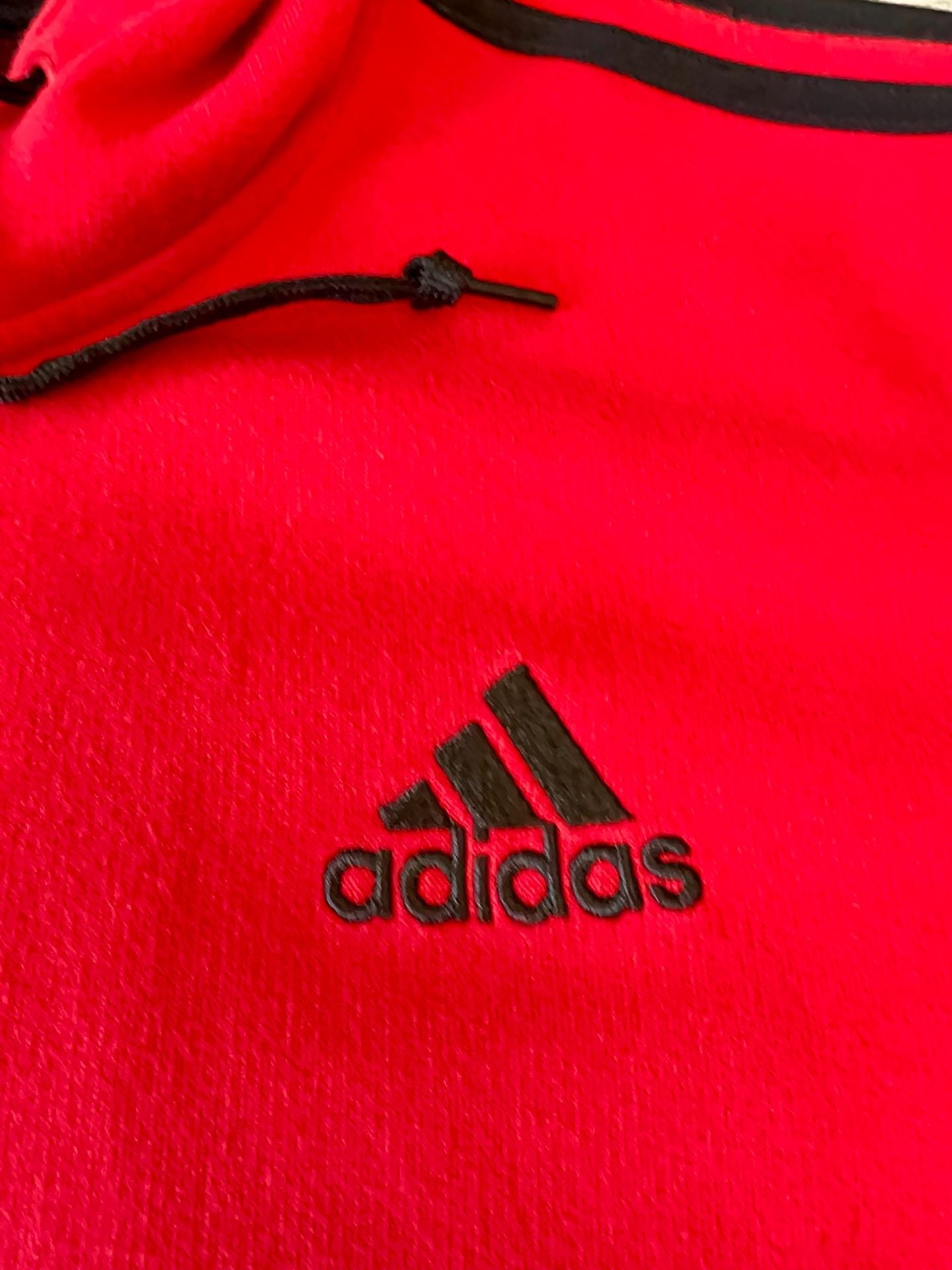 adidas Essentials 2- Stripes Fleece Hoodie - Red 8