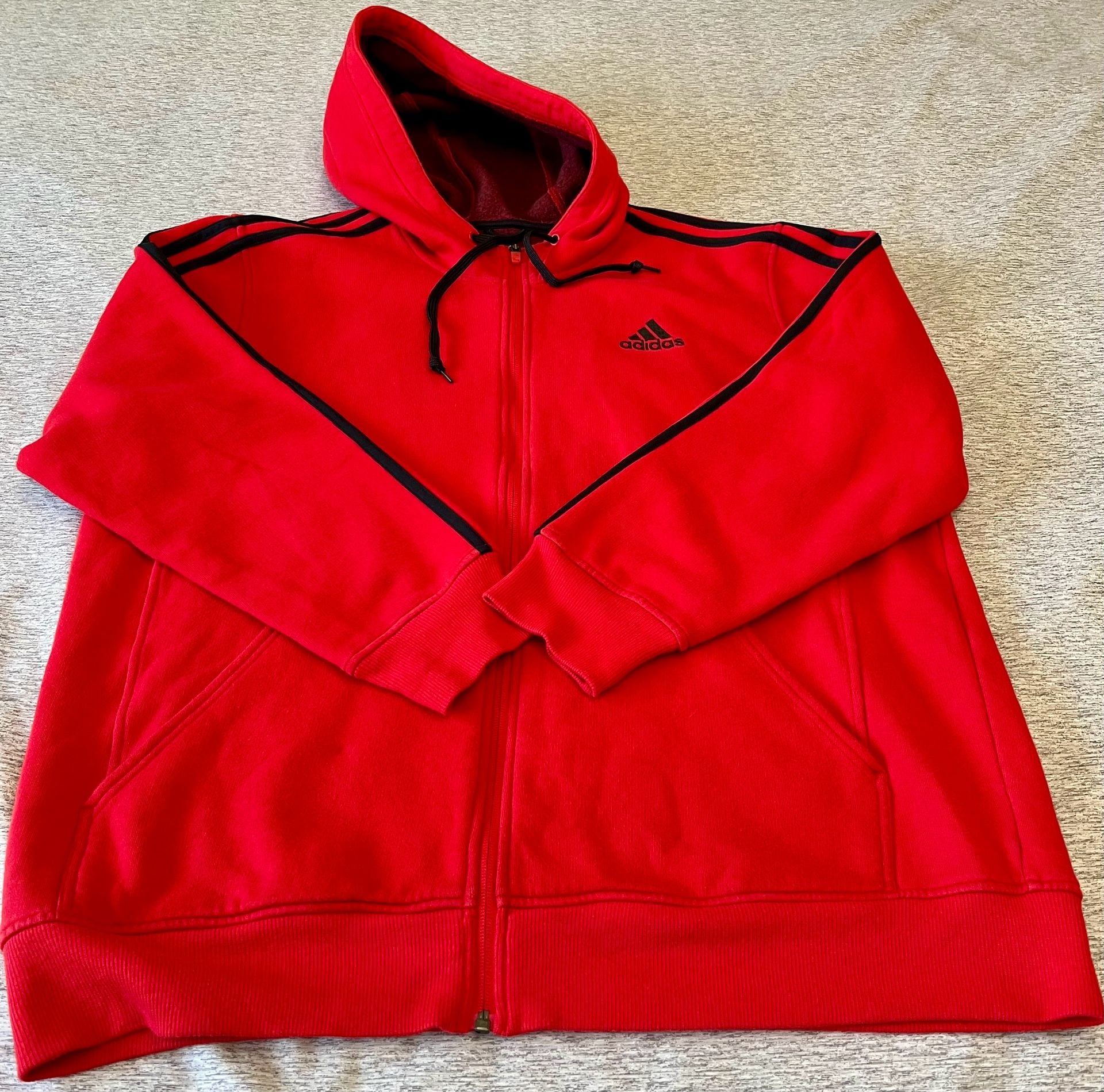 adidas Essentials 2- Stripes Fleece Hoodie - Red 10