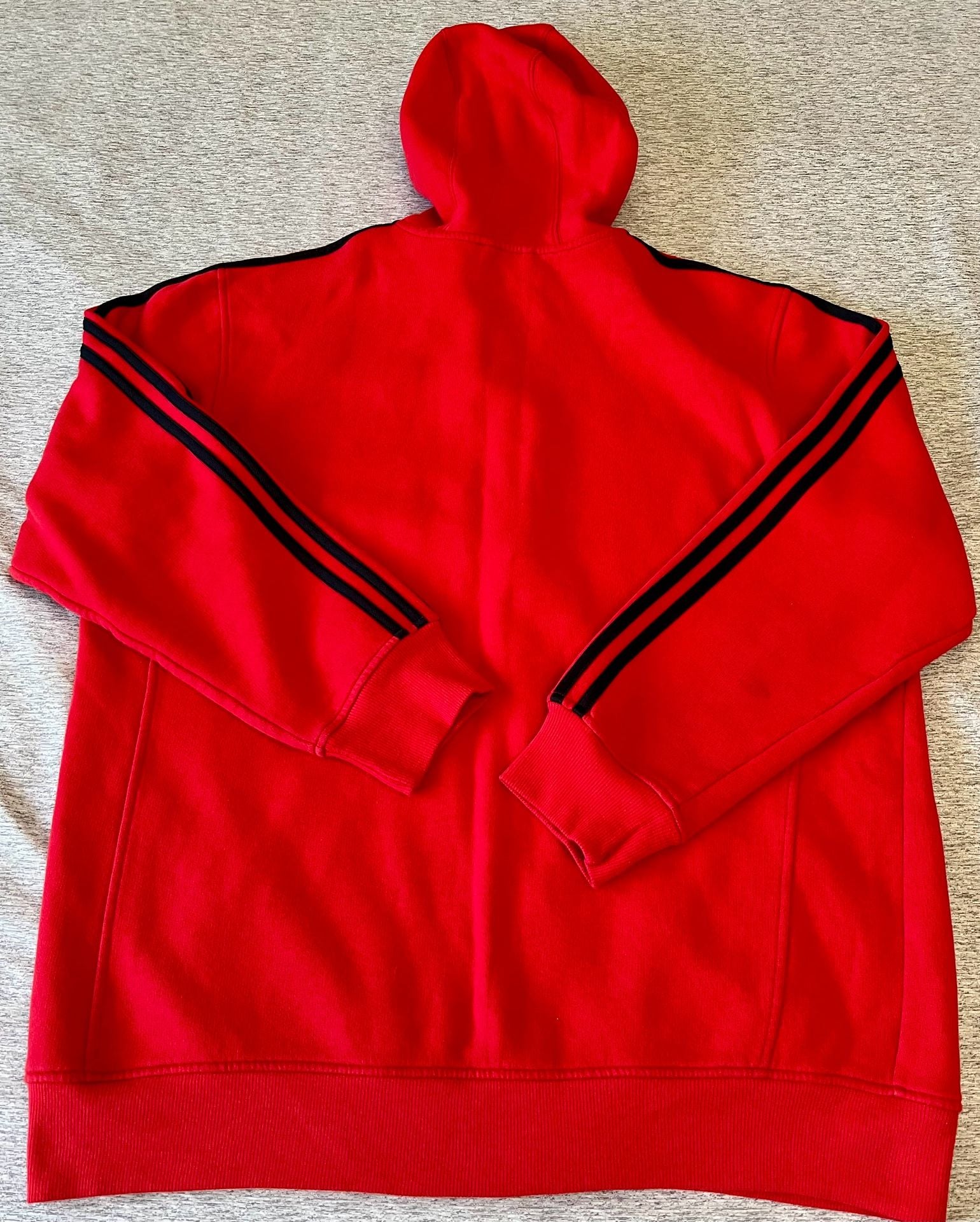 adidas Essentials 2- Stripes Fleece Hoodie - Red 11