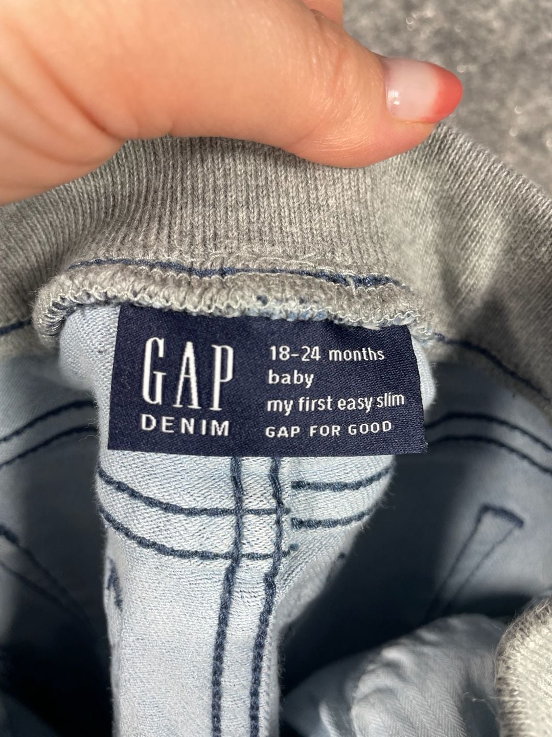 Gap My First Easy Slim Jeans Size 18-24 Months Blue Pull-On Denim 5