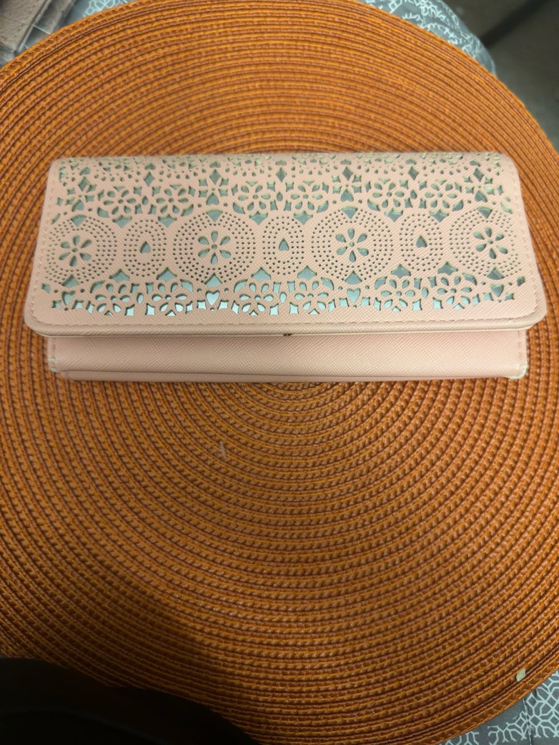 Safe Keeper Pink Laser Cut Organizer Wallet Clutch 2