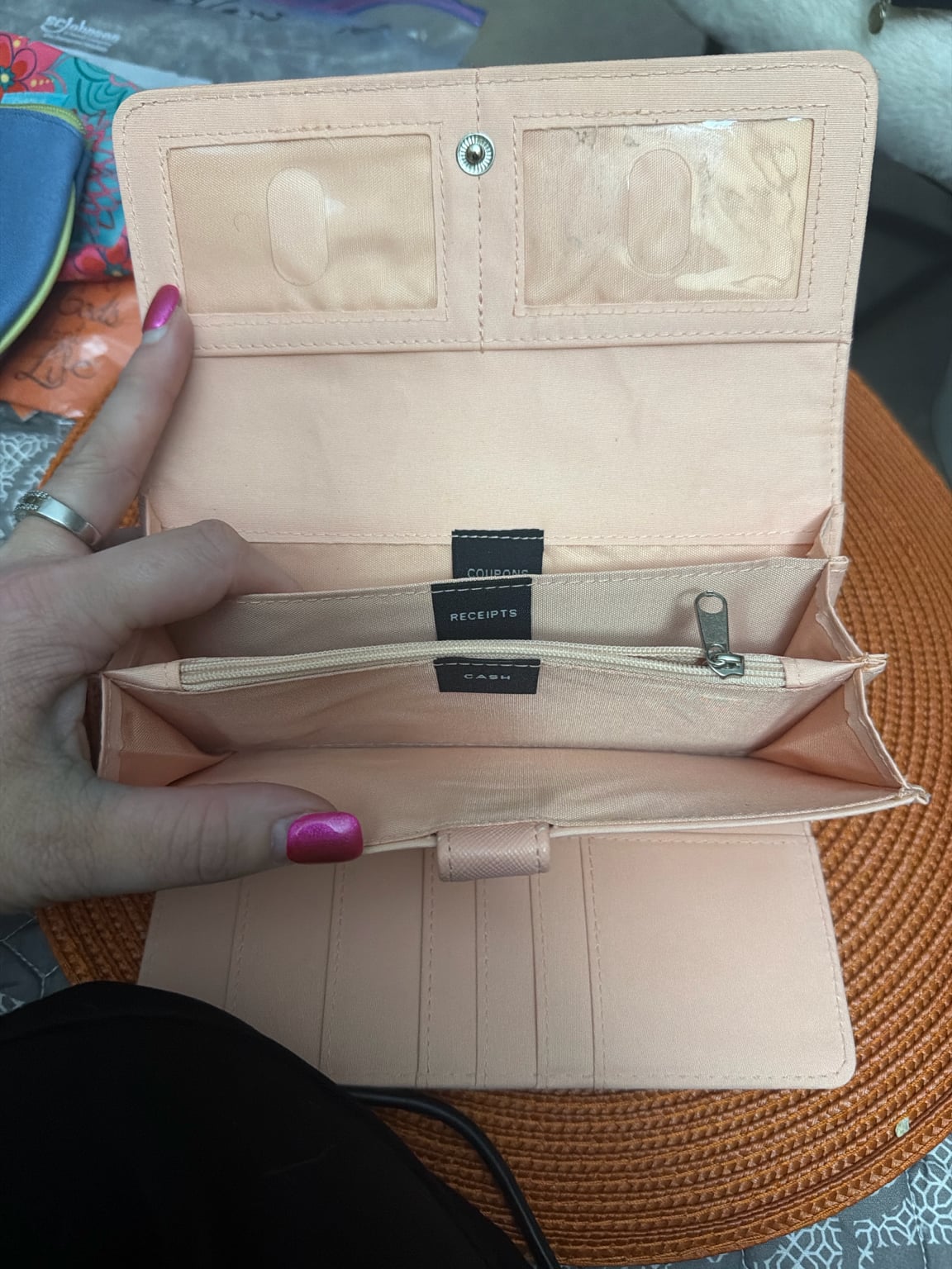 Safe Keeper Pink Laser Cut Organizer Wallet Clutch 10