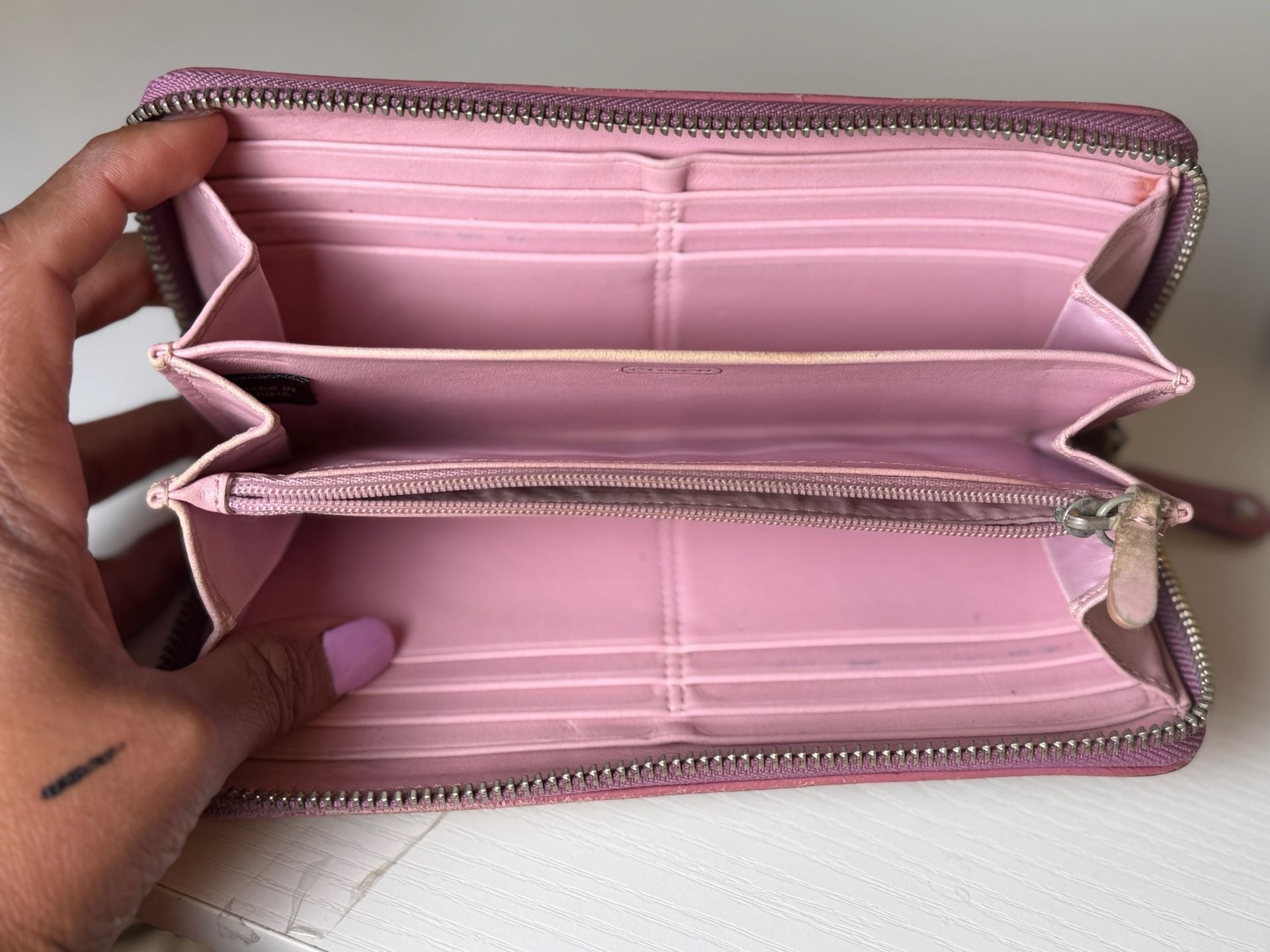 RARE Coach Y2K Op Art Floral Lily Applique Multi Jewelry Travel Carry Wallet 7