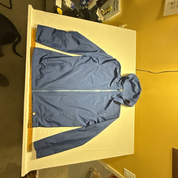 REI Co-op Rain Jacket Size L Blue Waterproof Hooded