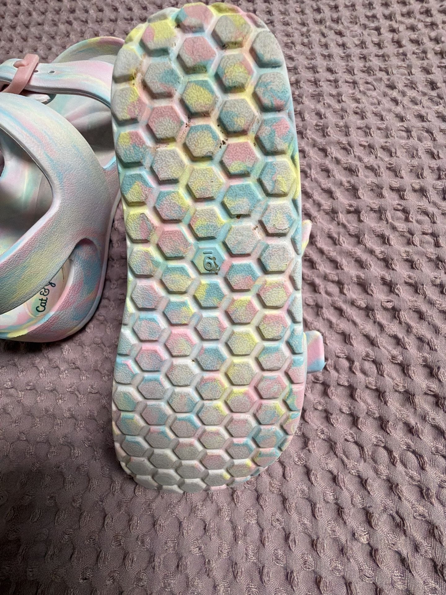 Cat & Jack Baylor Sandals Size 9 Pastel Multi Buckle 5