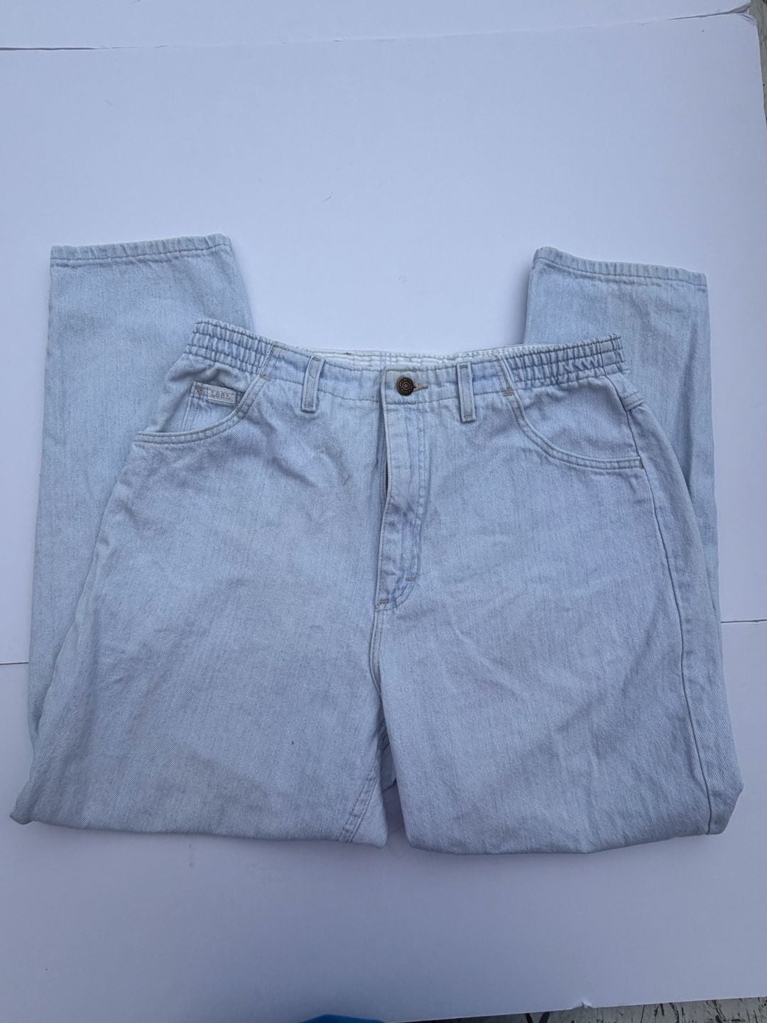 Lee Jeans Size 14P Light Wash High Rise Tapered Vintage 4
