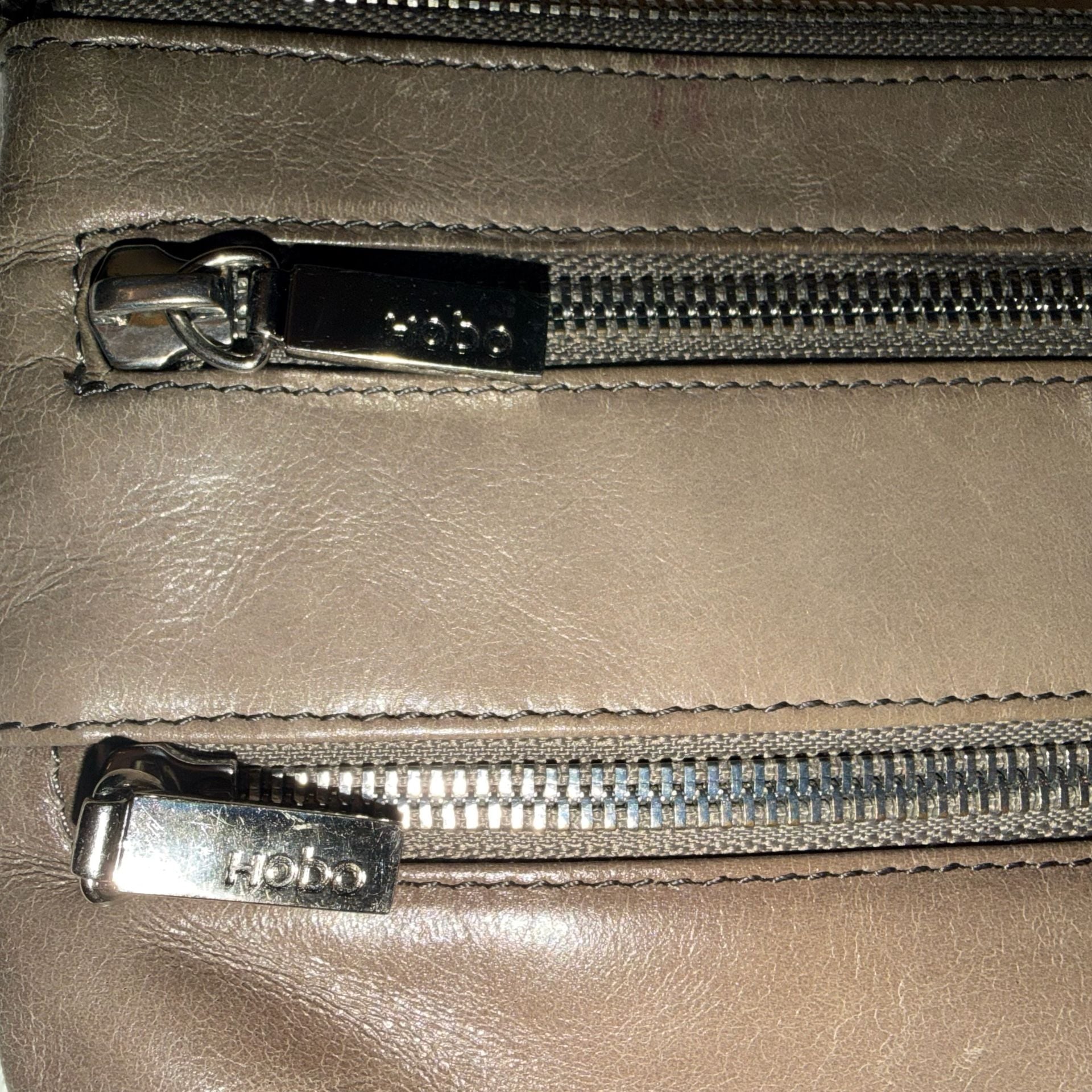 Hobo TaupeLeather Crossbody Bag Purse 3